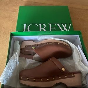J Crew NIB convertible Clogs size 6 cognac leather
